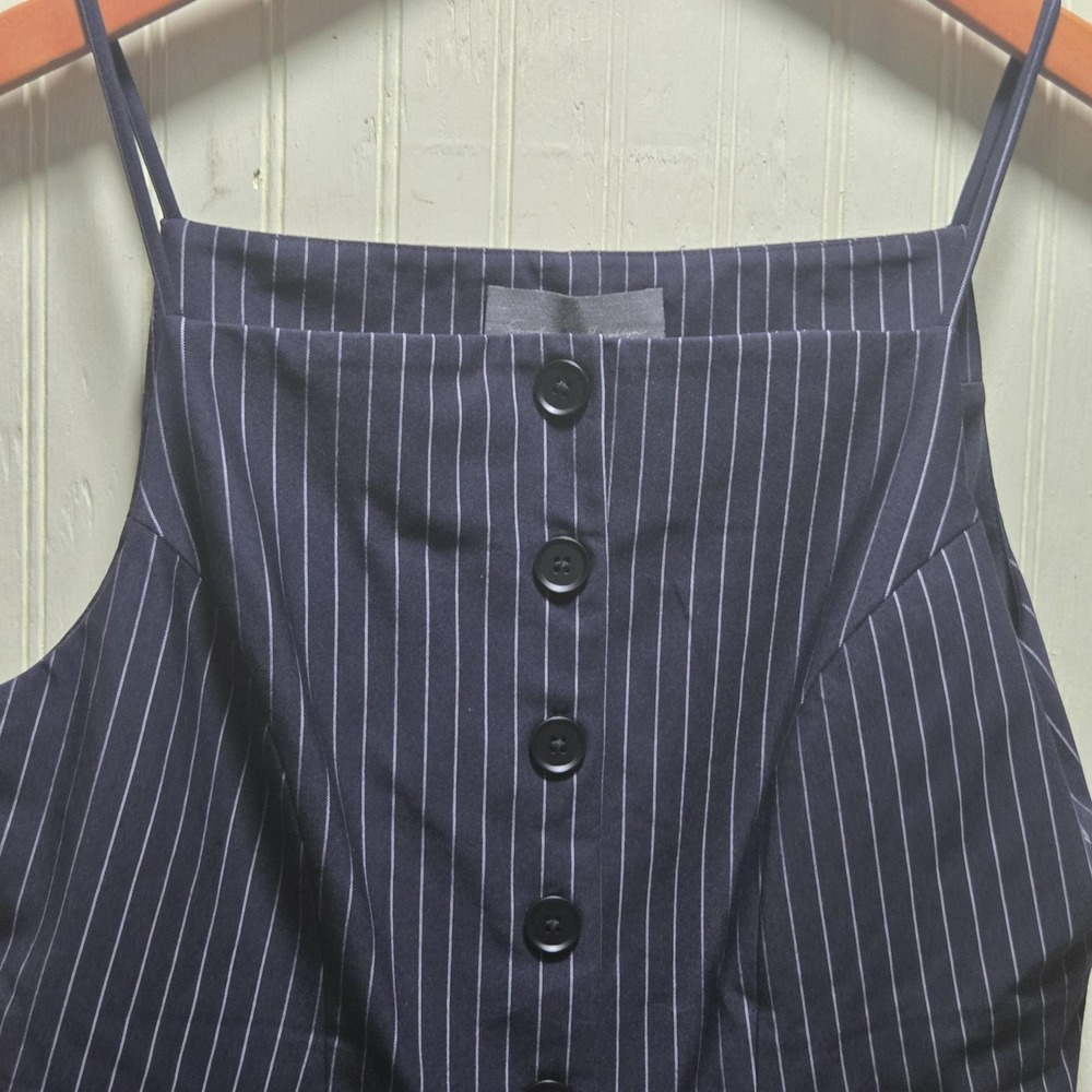 Sunday In Brooklyn Tank Top‎ Womens M Blue Square Neck Sleeveless Button Front